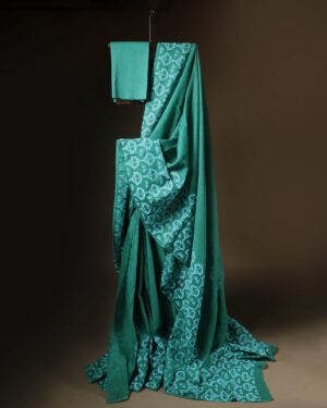 Aqua Green Kota Cotton Saree, full details