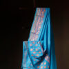 Aqua blue Kota Cotton Saree, Close up