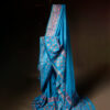 Aqua blue Kota Cotton Saree, Full details
