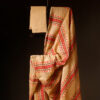 Beige with Red Kota Cotton Saree, Close up