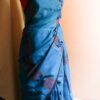 Pure Handloom Sapphire Blue Silk Cotton Saree