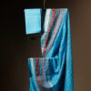 Blushing Blue Kota Cotton Saree, close up