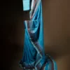 Blushing Blue Kota Cotton Saree, Full size 2