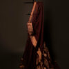 Cocoa Charm Brown Kota Cotton Zari Printed Saree, Full size 1