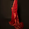 Crimson Elegance Red Kota Cotton Zari Printed Saree, Full size