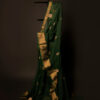 Emerald Enchantment Green Kota Cotton Zari Printed Saree, Full size