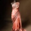 Ethereal Peach Blossom colour Fancy Saree, Full size 2