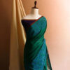 Pure Hand-loom Forest Green Silk Cotton saree