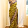 Sunshine Bloom Yellow Printed Kanchipuram Silk Saree