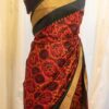 Autumn Elegance Orange and Black Printed Kanchipuram Silk Saree