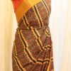 Mystic Sunset Orange and Black Striped Printed Kanchipuram Silk Saree