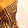 Mystic Sunset Orange and Black Striped Printed Kanchipuram Silk Saree