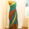 Emerald Symphony Green with Multicolor Printed Kanchipuram Silk Saree