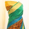 Emerald Symphony Green with Multicolor Printed Kanchipuram Silk Saree