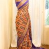 Majesty Blue and Maroon Printed Kanchipuram Silk Saree