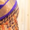 Majesty Blue and Maroon Printed Kanchipuram Silk Saree