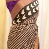 Twilight Elegance Black and Purple Printed Kanchipuram Silk Saree