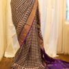 Twilight Elegance Black and Purple Printed Kanchipuram Silk Saree