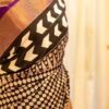 Twilight Elegance Black and Purple Printed Kanchipuram Silk Saree