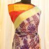Sunset Bouquet Orange and Pink Printed Kanchipuram Silk Saree