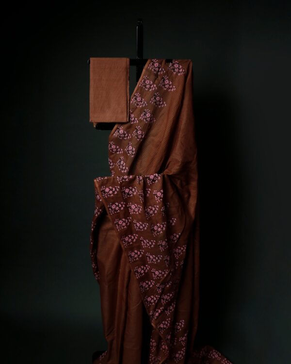 Brown Printed Kota Cotton Sarees