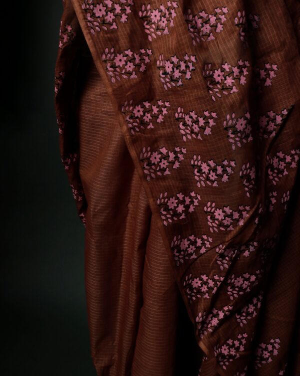 Brown Printed Kota Cotton Sarees
