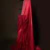 Mystic Blush Pink and Maroon Linen Shaded Saree