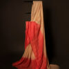 Saffron Sands Sandal and Orange Linen Shaded Saree