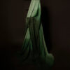 Emerald Enchantment Light Green and Dark Green Linen Shaded Saree
