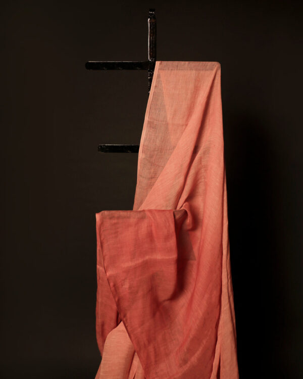 Barely Beige Linen Shaded Saree