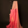 Peachy Petals Peach and Pink Linen Shaded Saree