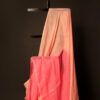 Peachy Petals Peach and Pink Linen Shaded Saree