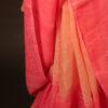 Peachy Petals Peach and Pink Linen Shaded Saree