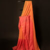 Sunset Bloom Orange and Pink Linen Shaded Saree