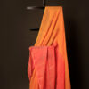 Sunset Bloom Orange and Pink Linen Shaded Saree