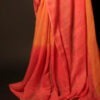 Sunset Bloom Orange and Pink Linen Shaded Saree