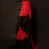 Crimson Noir Red and Black Linen Shaded Saree