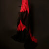 Crimson Noir Red and Black Linen Shaded Saree