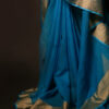 Sapphire Simplicity Blue Kota Cotton Zari Plain Saree