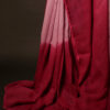 Rosy Romance Baby Pink and Red Linen Shaded Saree