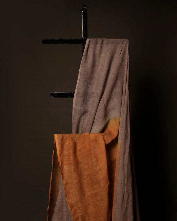 Sandalwood Serenity Light Brown and Sandal Linen Shaded Saree