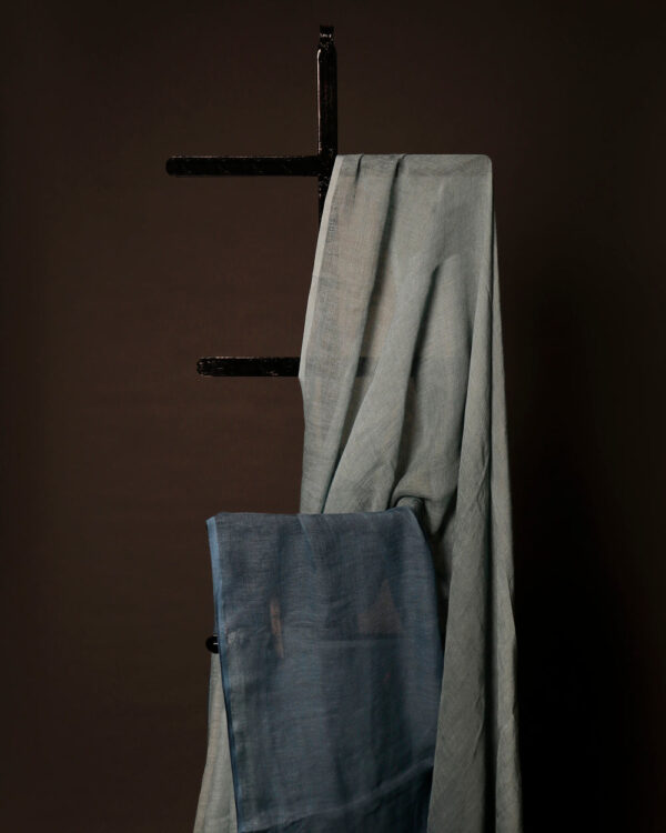 Dream Blue Linen Shaded Saree