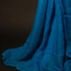 Sapphire Symphony Blue Textured Linen Shaded Saree
