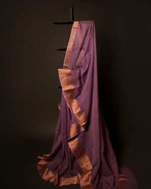 Majestic Magenta Magenta Kota Cotton Zari Plain Saree, Full size