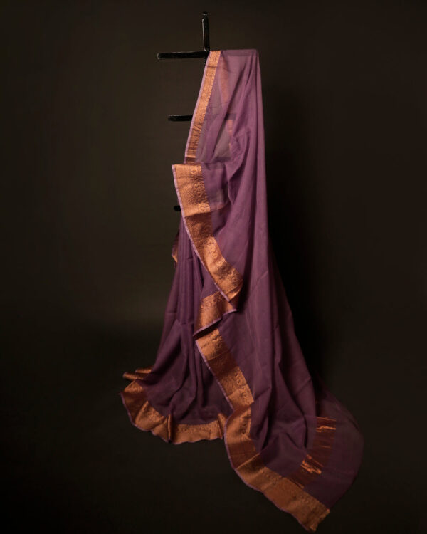 Majestic Magenta Magenta Kota Cotton Zari Plain Saree, full size shot