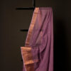 Majestic Magenta Magenta Kota Cotton Zari Plain Saree, Top side close up