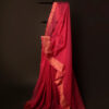 Pink Petal Pink Kota Cotton Zari Plain Saree, Full size 2