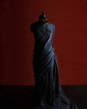 Plain Gray Colour Fancy H S Silk Saree, Full size