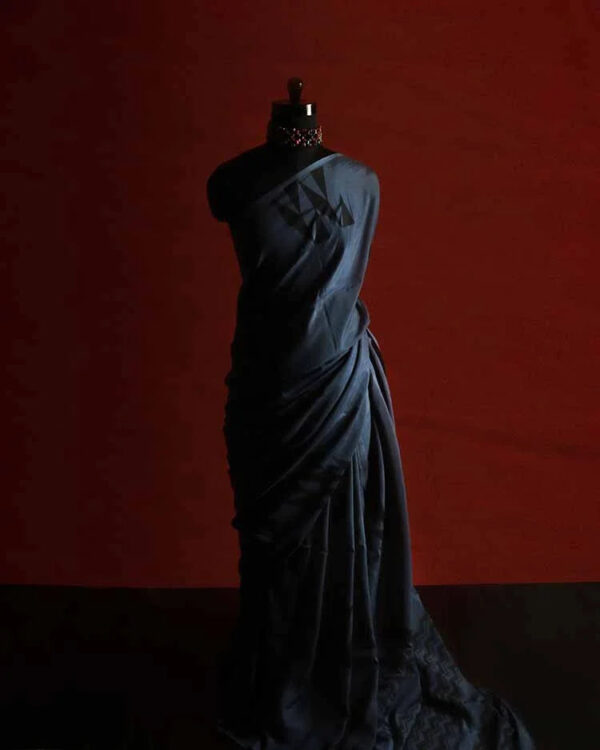Plain Gray Colour Fancy H S Silk Saree, Full size