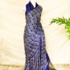 Pure Handloom Berry Blue Gaji Silk Saree